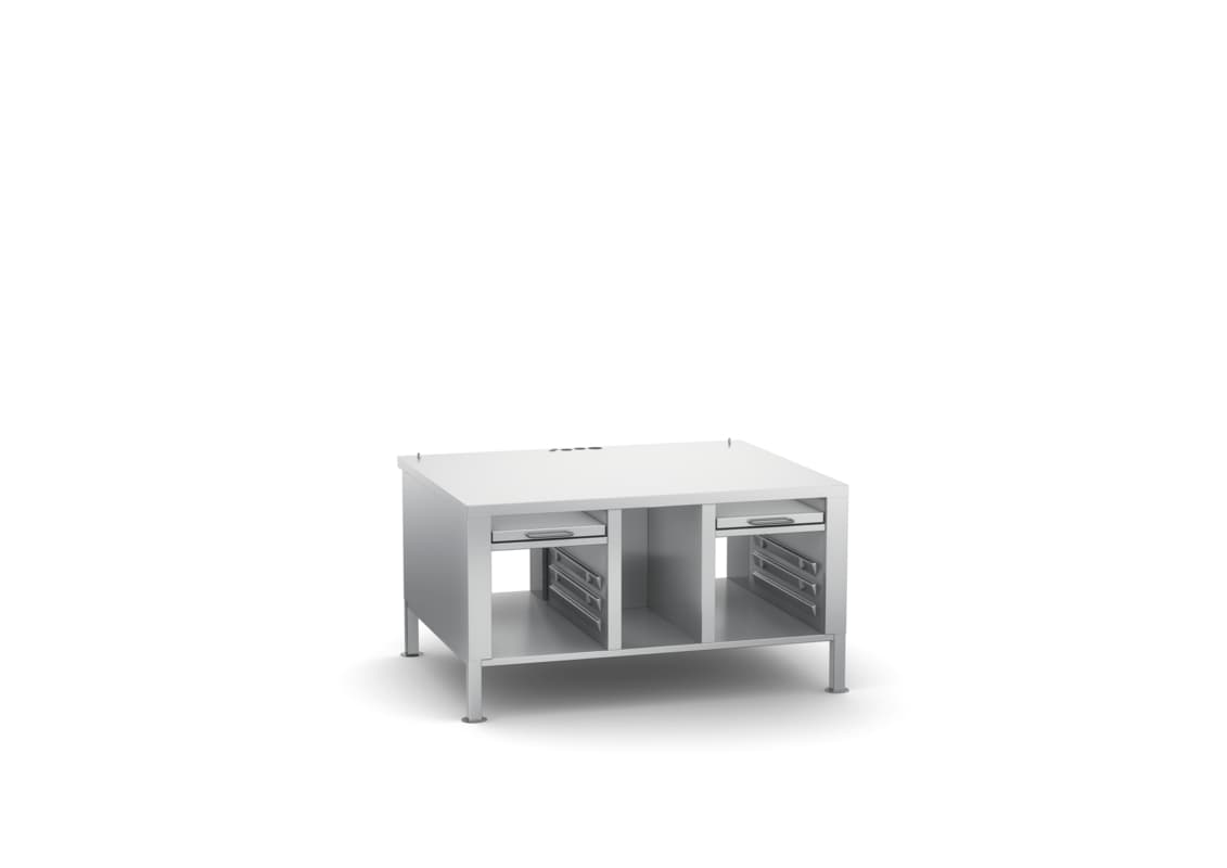 Soubassement avec pieds en acier inoxydable - Type 2-S, dimensions L | P | H :...