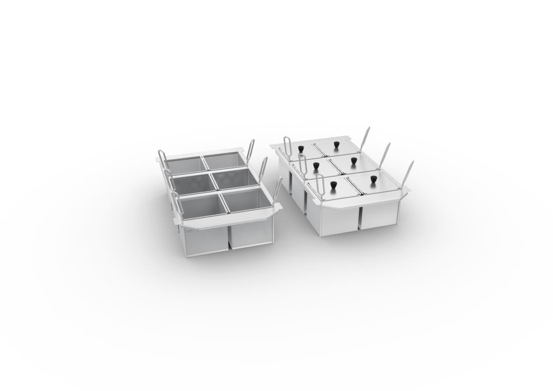 Kit de 6 paniers « portion » 1/6 GN (176 × 162 mm) perforés, 6 paniers « porti...