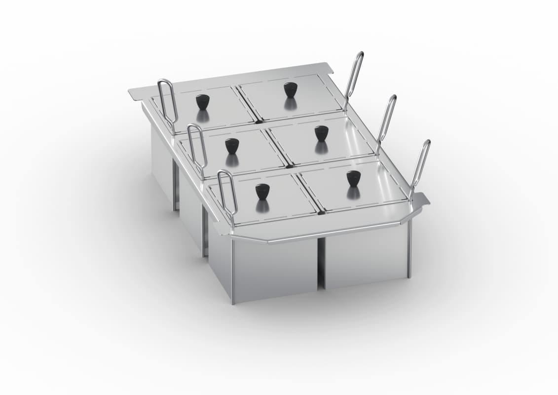 Kit de 6 paniers « portion » 1/6 GN (176 × 162 mm) non perforés avec couvercle...