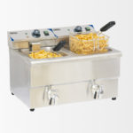 Friteuse électrique avec vanne de vidange 2 x 8 litres