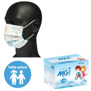 Masques pédiatriques - Masque jetable pédiatrique type 2R - 6 à 10 ans