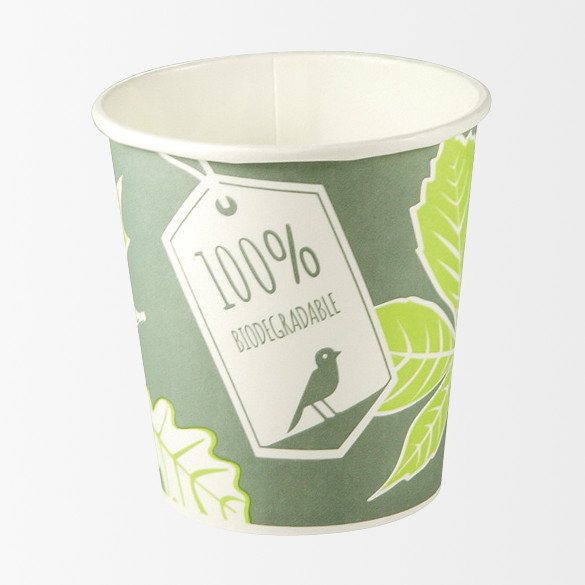 Gobelet Bio 10 cl Carton/PLA décors “feuilles” | Consommables Thé/Café