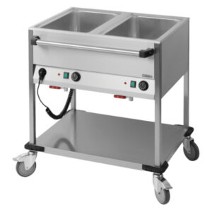 Le chariot bain-marie à eau 2 x GN 1/1 horizontal