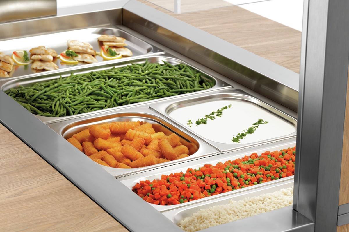 Chariot de buffet pour plats chauds