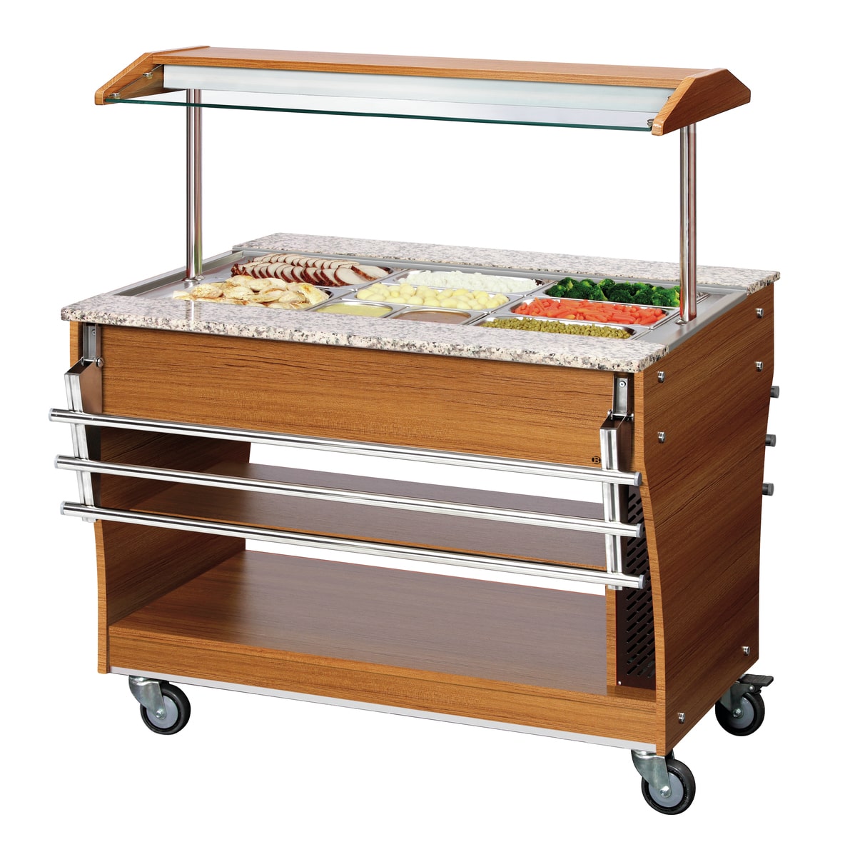 Chariot buffet, chaud, 3x 1/1GN