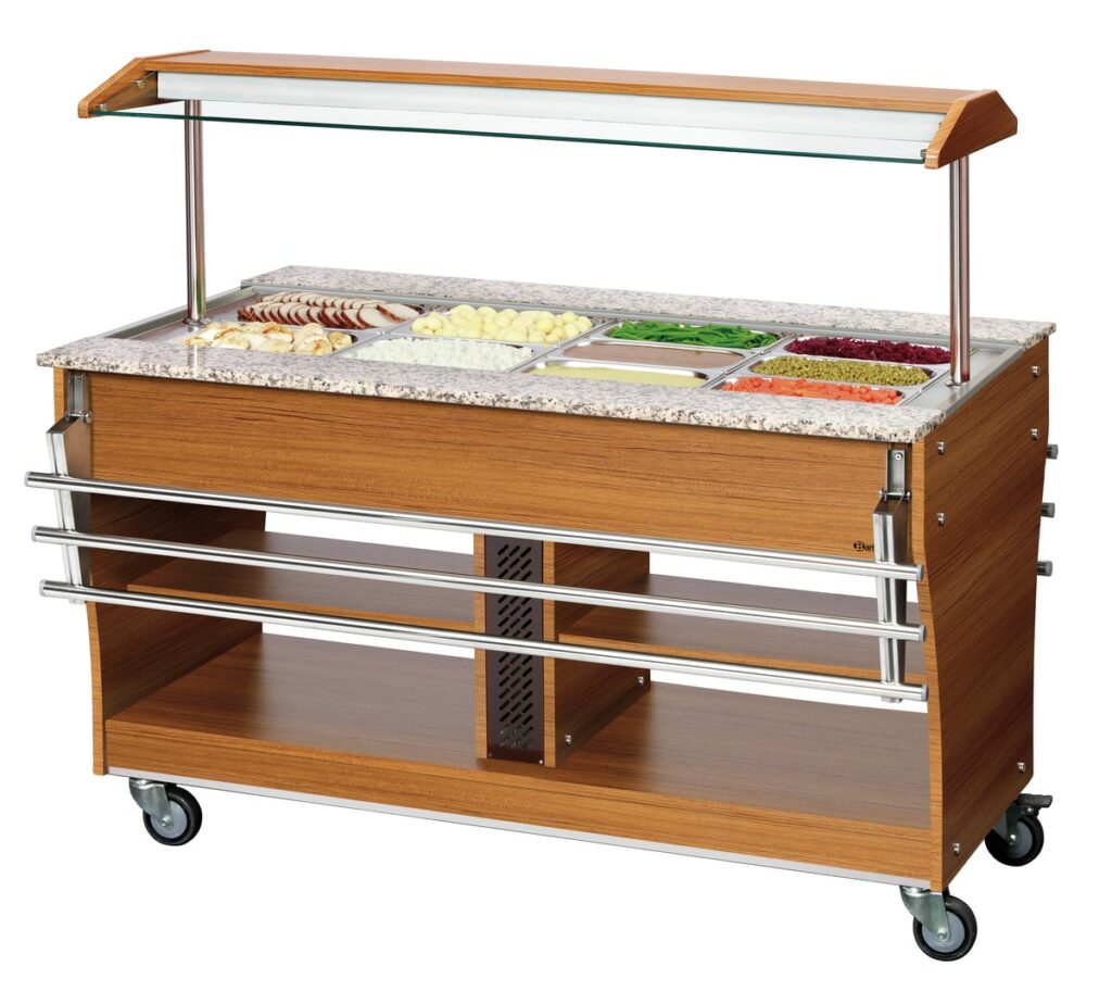 Chariot buffet, chaud, 4x1/1GN