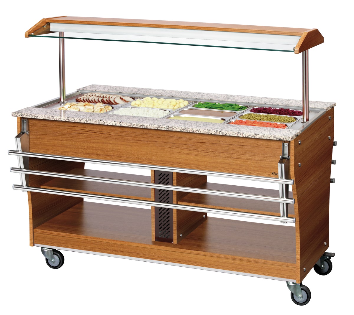 Chariot buffet, chaud, 4x1/1GN