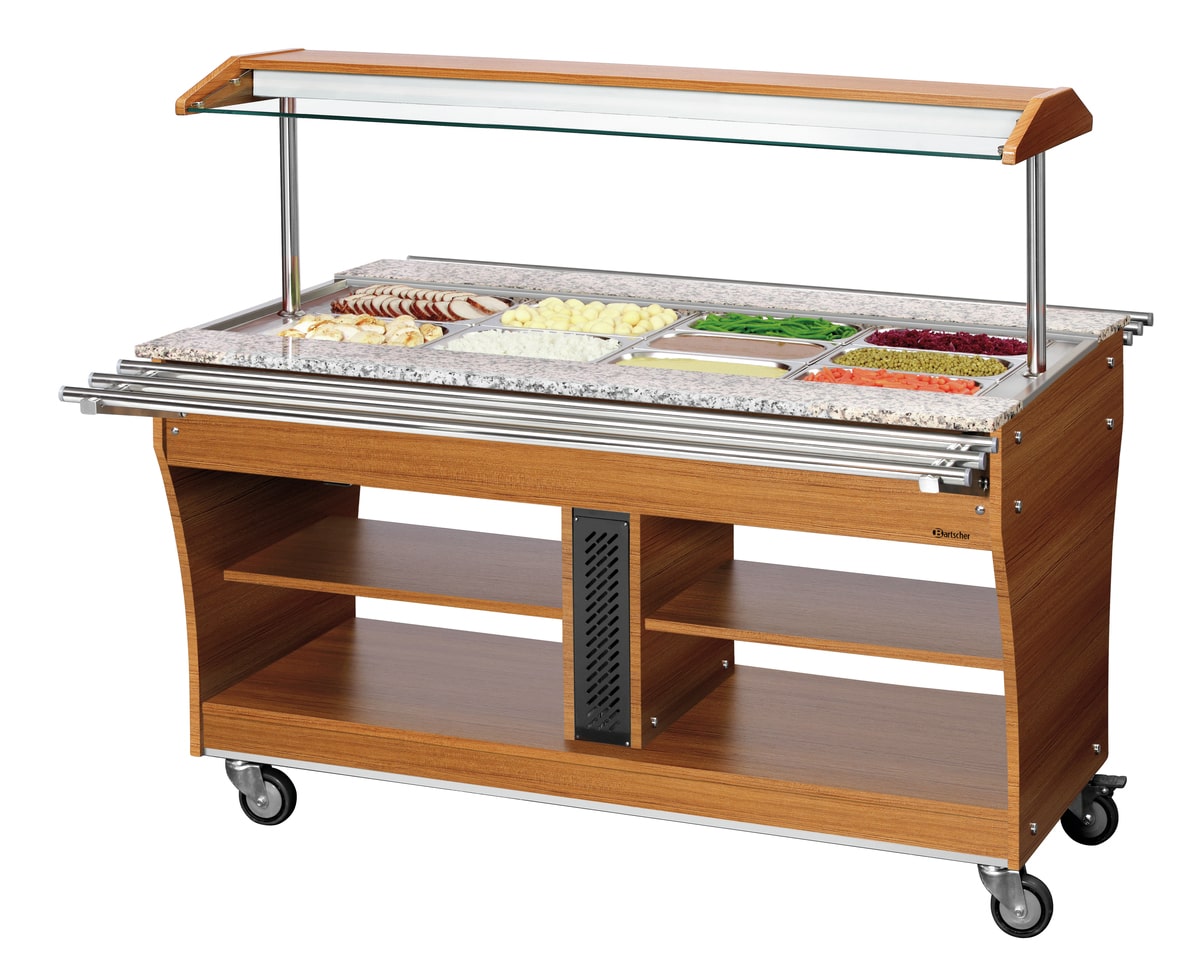Chariot buffet, chaud, 4x1/1GN