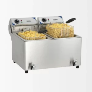 Friteuse électrique avec vanne de vidange 2 x 10 litres