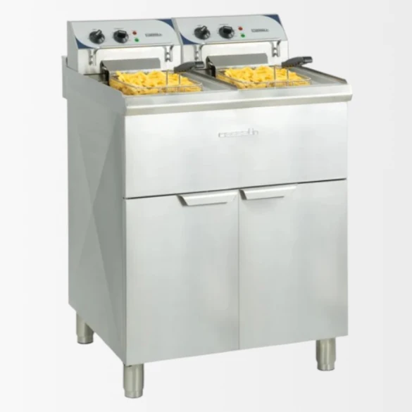 Friteuse électrique sur pieds 2 x 10 litres haut rendement