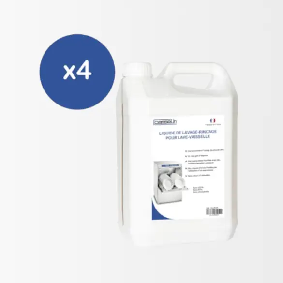 Lot de 4 - Liquide de lavage-rinçage pour lave-vaisselle 5 L